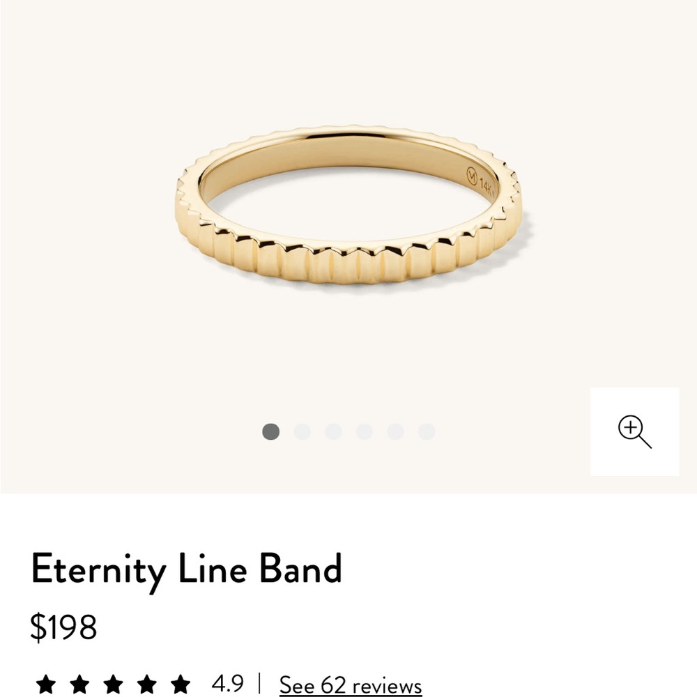 Mejuri 14k Eternity Line Band with engraving BRAND NEW size 5